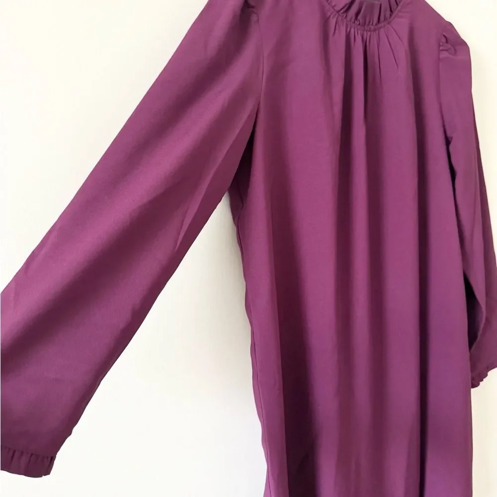 J. Crew Long Sleeve Sheath Mini Dress in Magenta Size 6